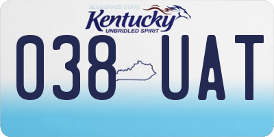 KY license plate 038UAT