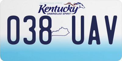 KY license plate 038UAV