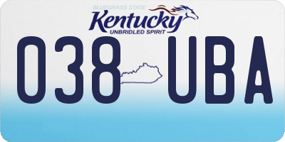 KY license plate 038UBA