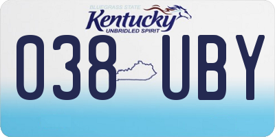 KY license plate 038UBY