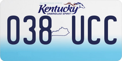 KY license plate 038UCC