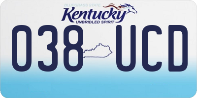KY license plate 038UCD