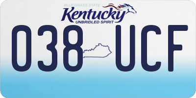 KY license plate 038UCF