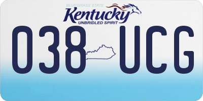KY license plate 038UCG