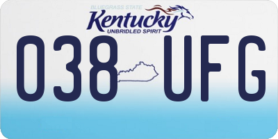KY license plate 038UFG
