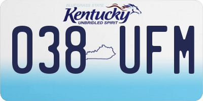 KY license plate 038UFM