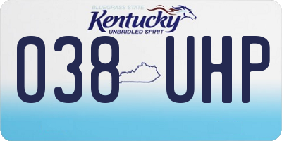 KY license plate 038UHP