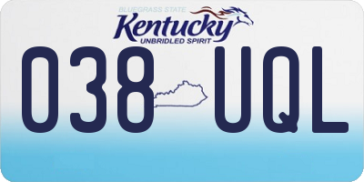 KY license plate 038UQL