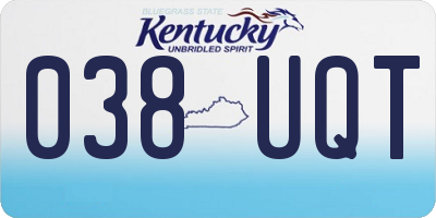 KY license plate 038UQT