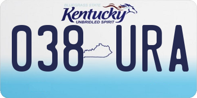 KY license plate 038URA