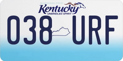 KY license plate 038URF