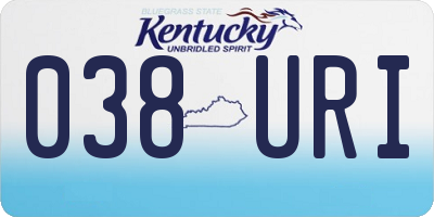 KY license plate 038URI