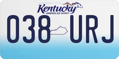 KY license plate 038URJ