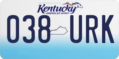 KY license plate 038URK