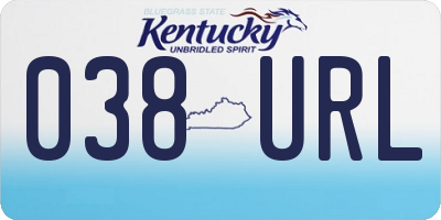 KY license plate 038URL