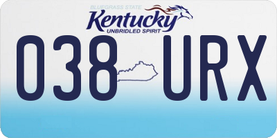 KY license plate 038URX
