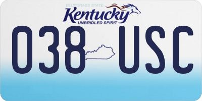 KY license plate 038USC