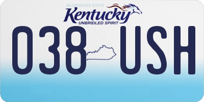 KY license plate 038USH