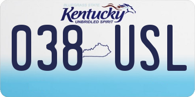 KY license plate 038USL