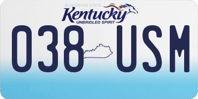 KY license plate 038USM