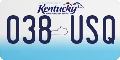 KY license plate 038USQ