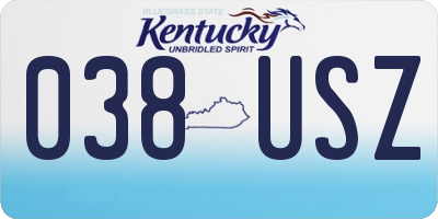 KY license plate 038USZ