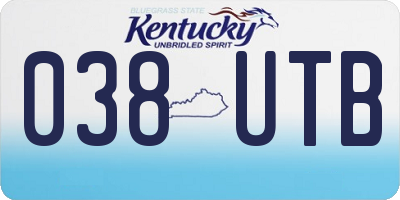 KY license plate 038UTB