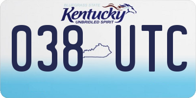 KY license plate 038UTC