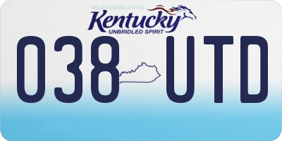 KY license plate 038UTD