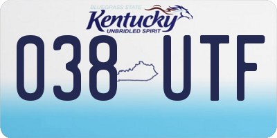 KY license plate 038UTF