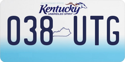 KY license plate 038UTG