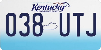 KY license plate 038UTJ