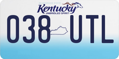 KY license plate 038UTL