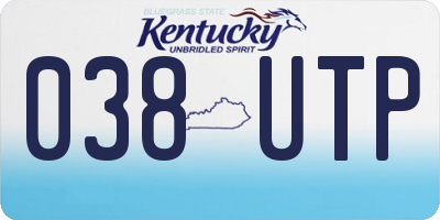 KY license plate 038UTP