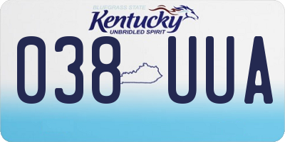 KY license plate 038UUA