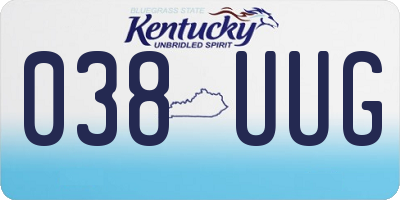 KY license plate 038UUG