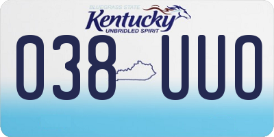 KY license plate 038UUO