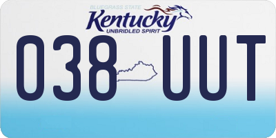 KY license plate 038UUT