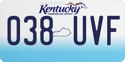 KY license plate 038UVF