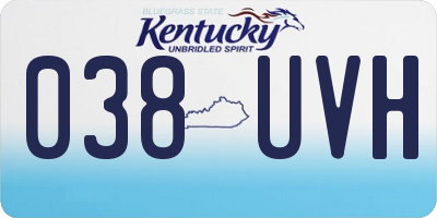 KY license plate 038UVH