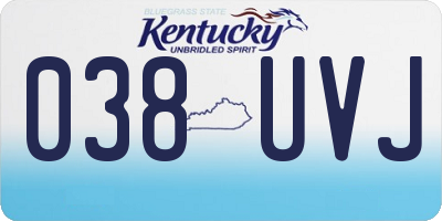 KY license plate 038UVJ