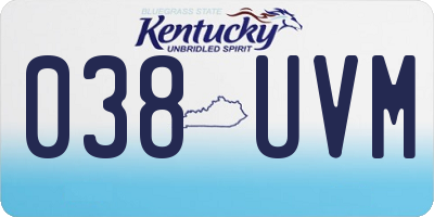 KY license plate 038UVM