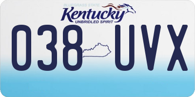KY license plate 038UVX