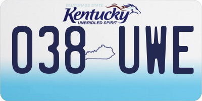 KY license plate 038UWE