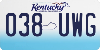 KY license plate 038UWG