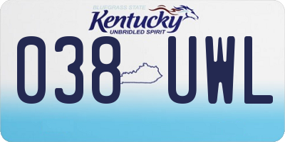 KY license plate 038UWL