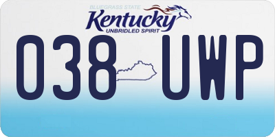 KY license plate 038UWP