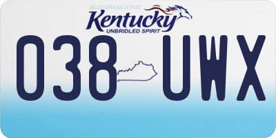 KY license plate 038UWX
