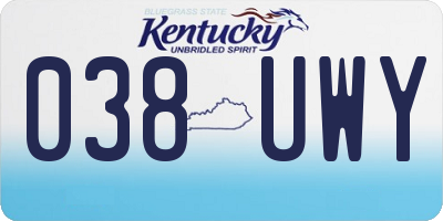 KY license plate 038UWY