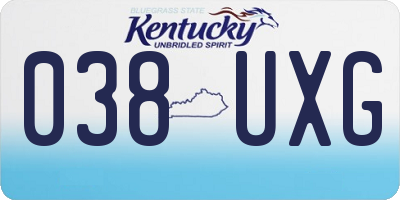 KY license plate 038UXG